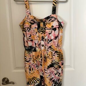 Tropical Print One Piece shorts romper